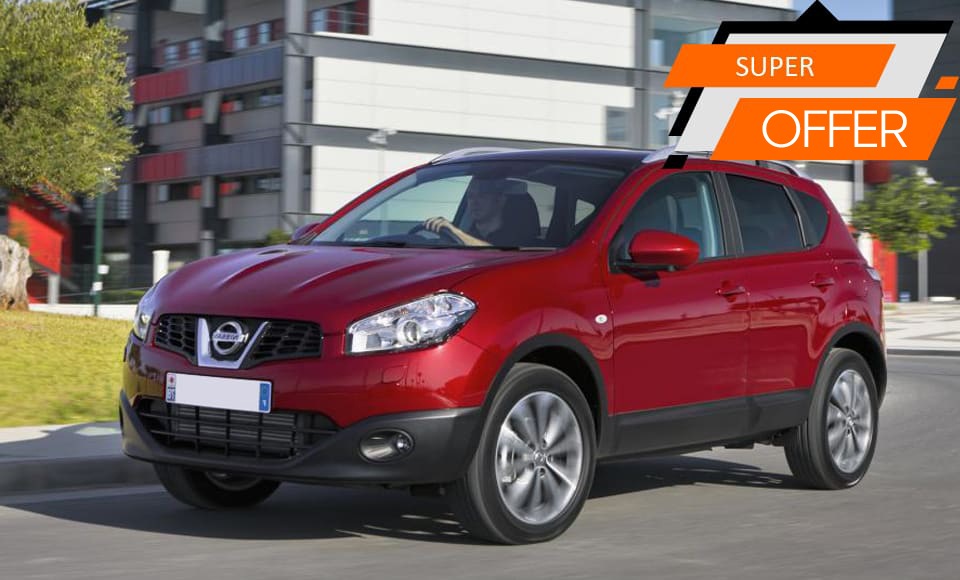 10% discount for renting Nissan Qashqai +2