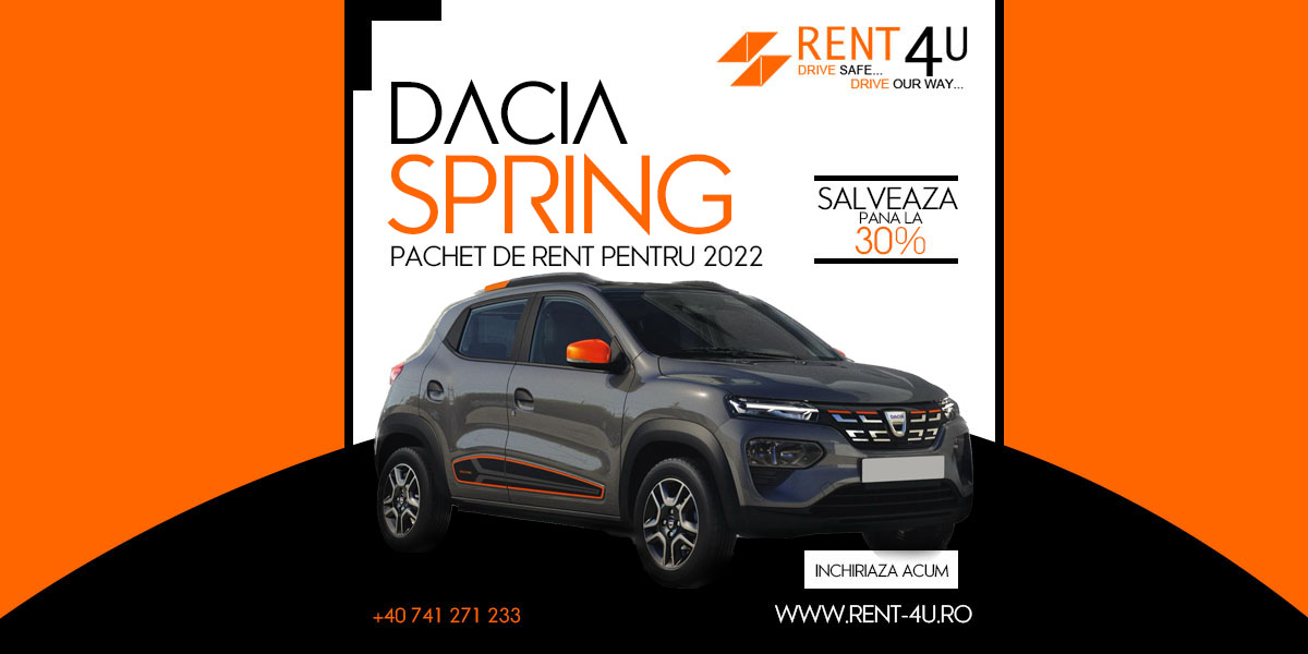 Rent a car electric Dacia Spring ( 2023 ) | Otopeni si Bucuresti