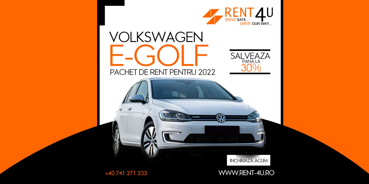 Volkswagen E-Golf | Rent a car Electric Bucuresti si Otopeni ( 2023 )