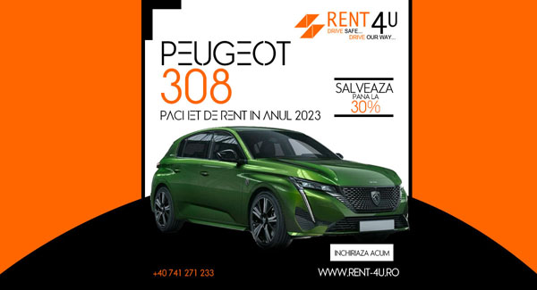 Peugeot 308 cu tarifele de rent a car din Otopeni Bucuresti ( 2023 )